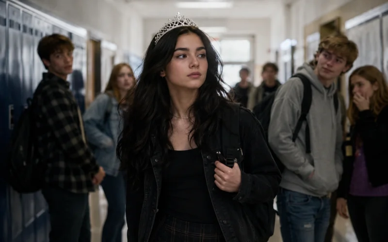 autumn wears a tiara