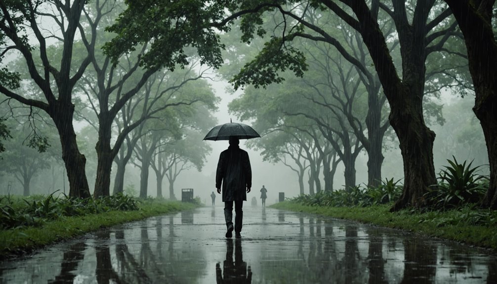 grief mirrored by rain