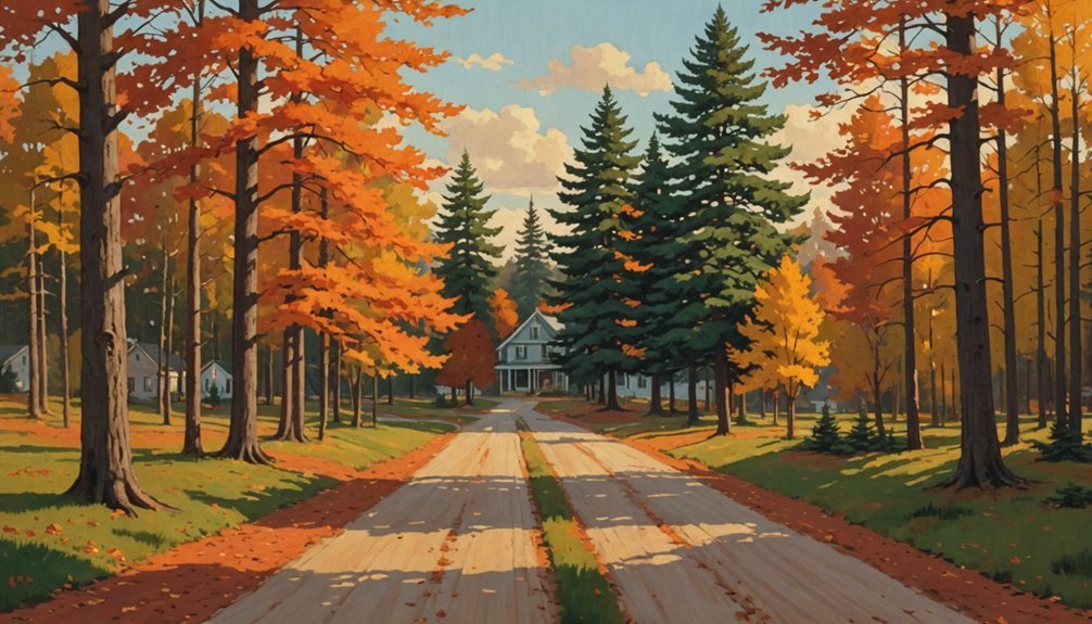 small town suburban setting